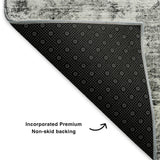 Premium Machine Washable Mayfield AMF651 Silver 8' x 8' Round Rug