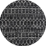 Moroccan HYPE Boho Vintage Diamond Black/Ivory 6' Round Area Rug