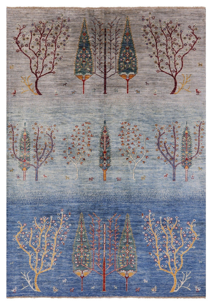 5' 7" X 7' 10" Persian Gabbeh Tribal Hand Knotted Rug Q7936