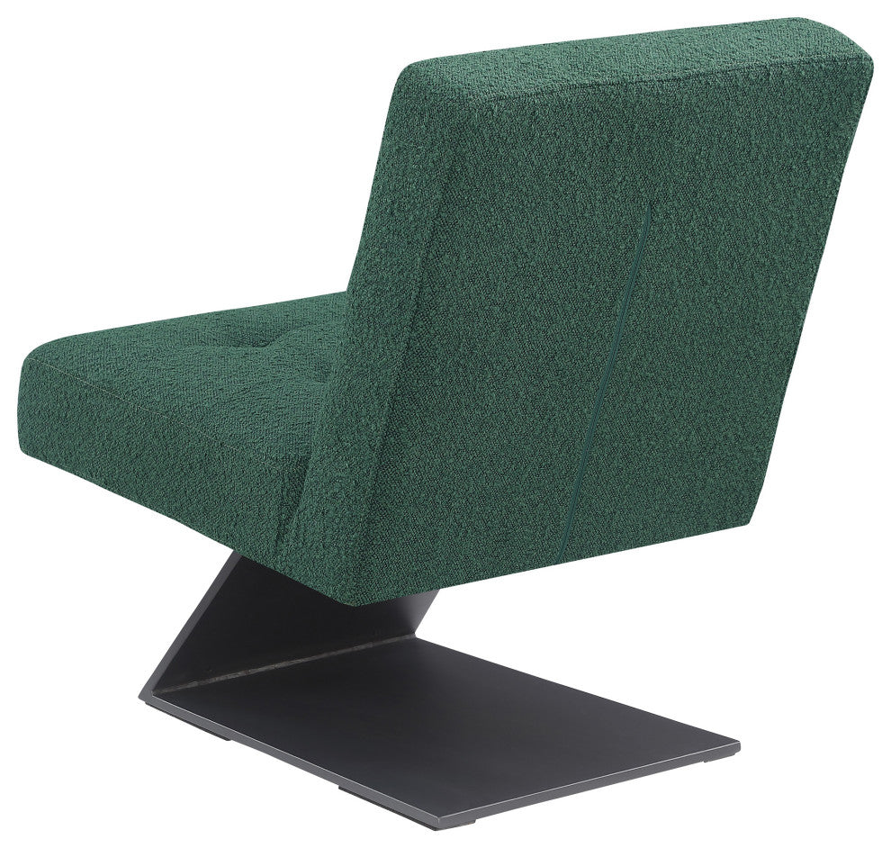 Zeal Boucle Fabric Upholstered Accent Chair, Green