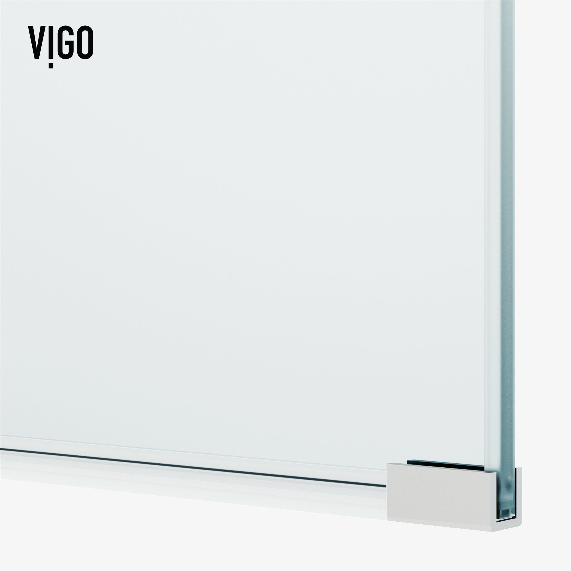 VIGO Arden 34" W x 78" H Frameless Fixed Shower Screen, Chrome, Clear Glass