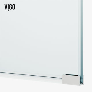 VIGO Arden 34" W x 78" H Frameless Fixed Shower Screen, Chrome, Clear Glass