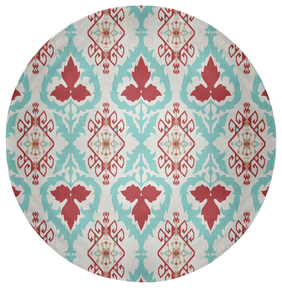 Bombay Spring Chenille Rug, Ligonberry Red, 5' Round