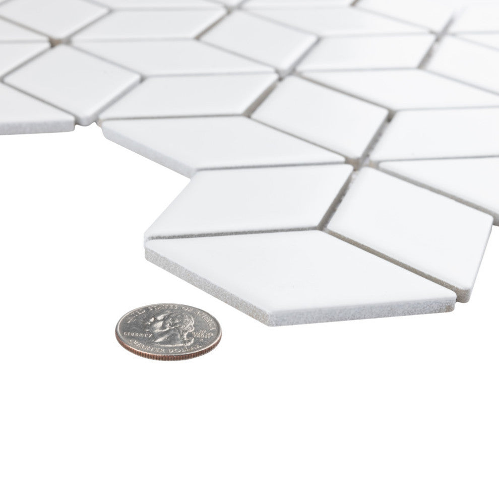 Hudson Rhombus Porcelain Mosaic Tile Sample