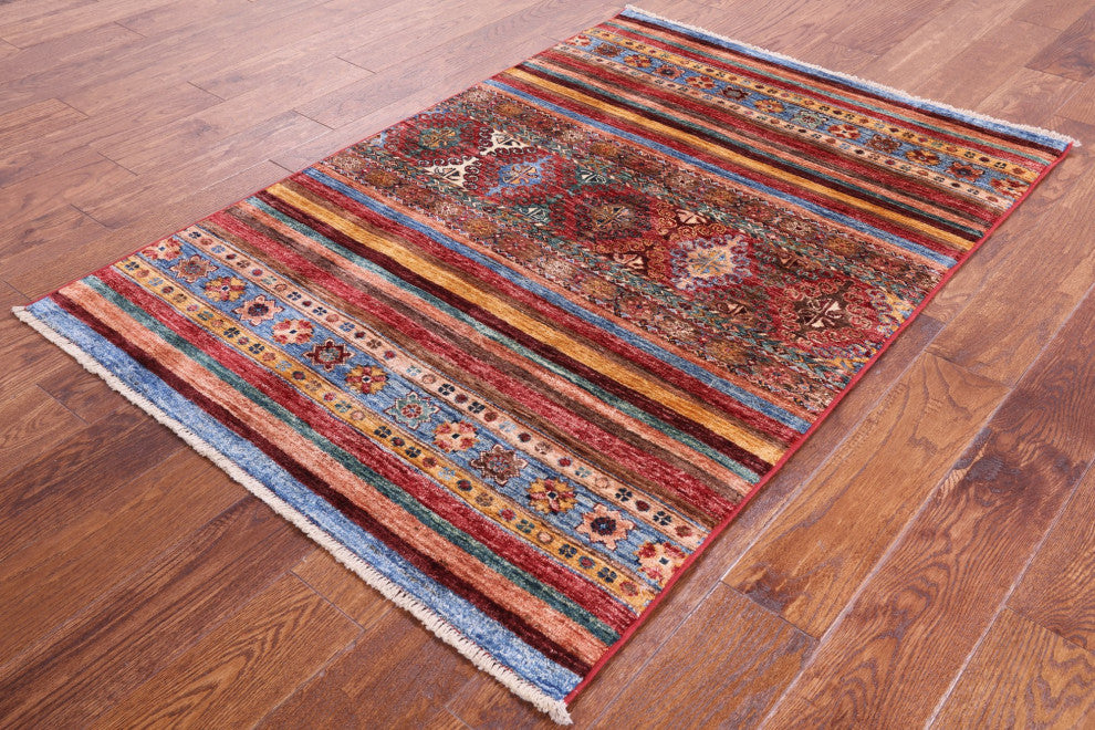 Khorjin Super Kazak Hand Knotted Rug 3' 4" X 5' 0" Q5477