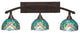 Bow 3-Light Bath Bar, 7" Turquoise Cypress Art Glass, Bronze