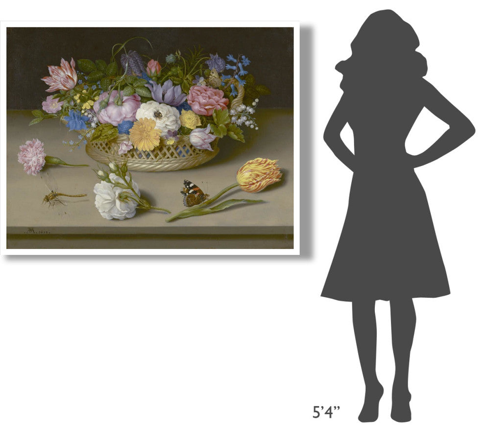 "Flower Still Life" Digital Paper Print by Ambrosius Bosschaert, 50"x38"