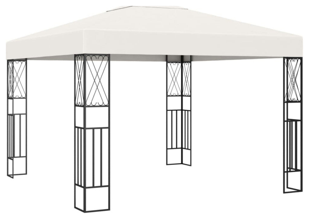 vidaXL Gazebo 9.8'x9.8' Cream Fabric