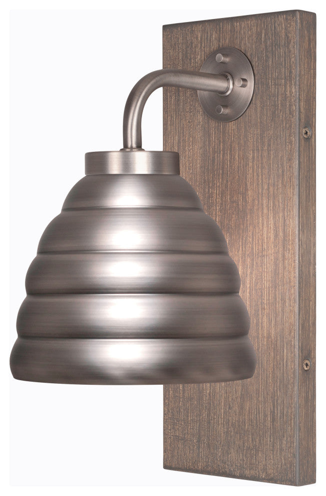 Oxbridge, Wall Sconce, Graphite & Painted Distressed Metal, 6" Graphite Shade
