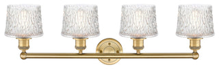 Niagra 4-Light 34" Bath Vanity Light, Brushed Brass Finish, Clear Shade