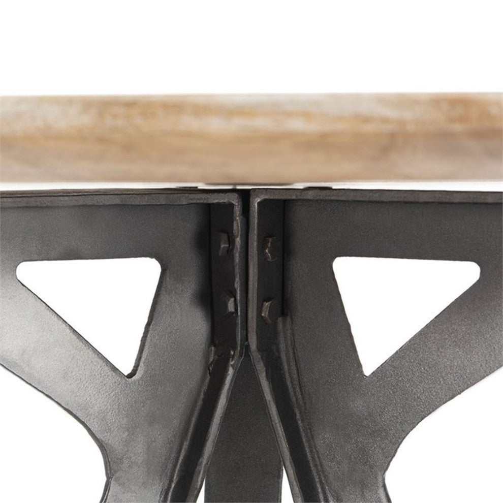 Safavieh Axel 42" Tripod Pub Table in Gray Wash and Black