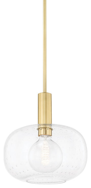 Harlow 1-Light Pendant, Aged Brass, Clear With Seeds