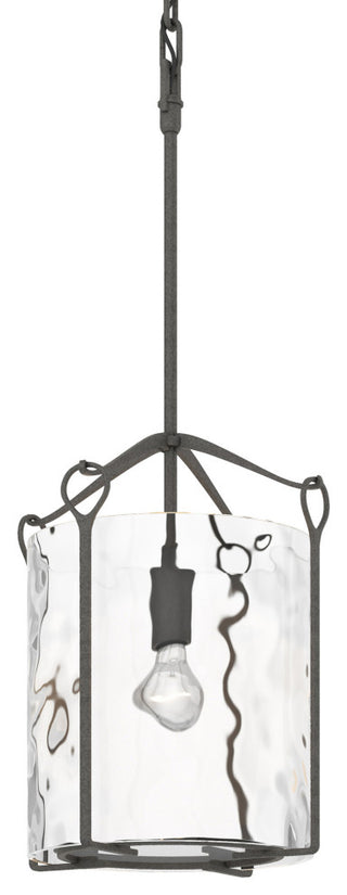 Bow Tall Mini Pendant, Natural Iron, Water Glass