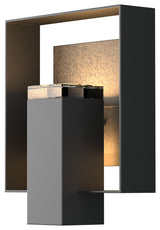 Shadow Box Medium Outdoor Sconce, Coastal Black/Coastal Natural Iron