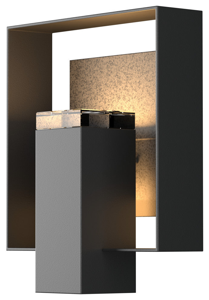 Shadow Box Medium Outdoor Sconce, Coastal Black/Coastal Natural Iron