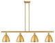 Ballston Dome Island Light, Satin Gold, Satin Gold