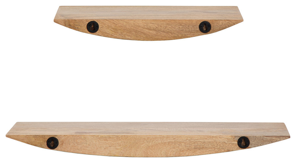 Hutch Set of 2 Wall Mounted Shelves, Natural