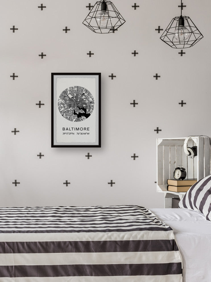 "Baltimore Map" Framed Painting Print, 8x12