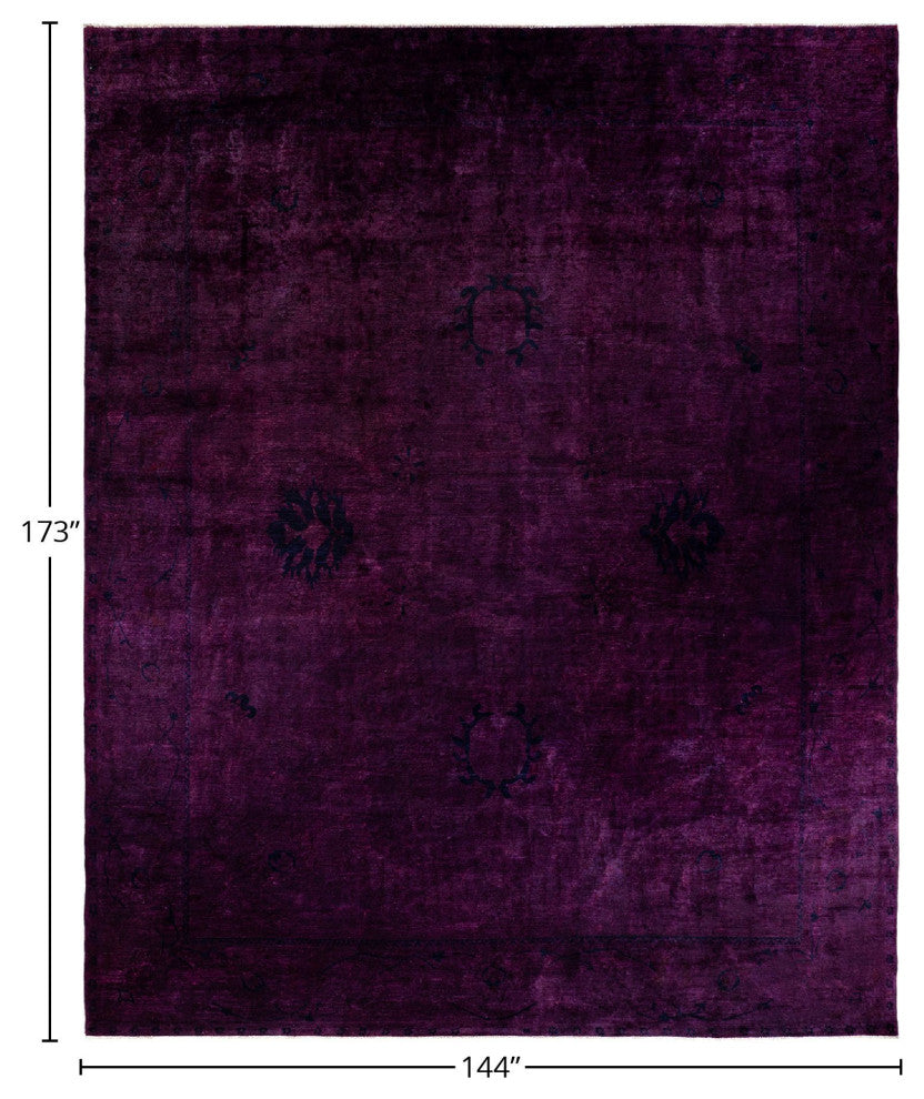 Vibrance, One-of-a-Kind Hand-Knotted Area Rug Purple, 12'0"x14'5"