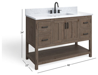 The Betsy Bathroom Vanity, Brown, 48", Single Sink, Freestanding