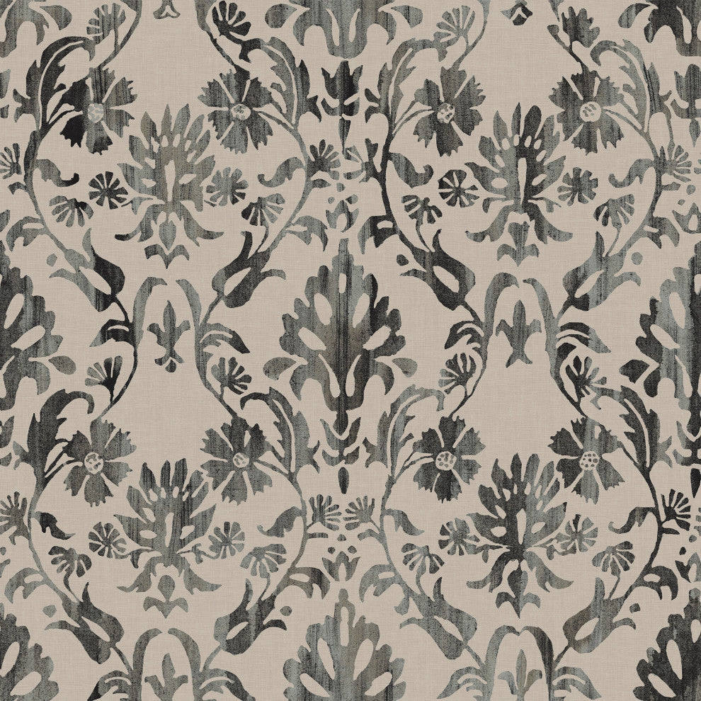 Blooming Damask Taupe Peel and Stick Wallpaper