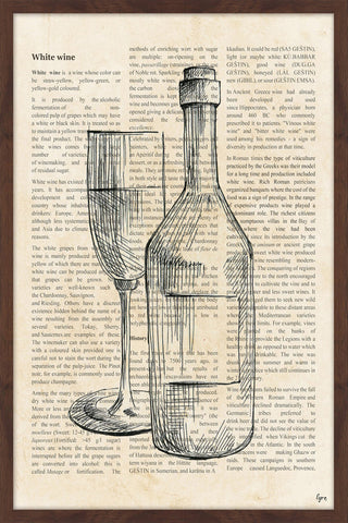 "White Wine History" Framed Painting Print, 12"x18"