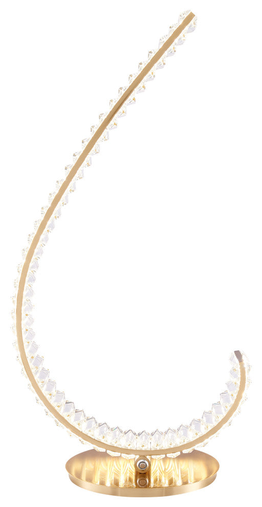 Grace Crystal Touch Dimmable Table Lamp, Gold, Right