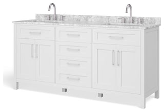The Oswald Bathroom Vanity, Double Sink, 72', White, Freestanding