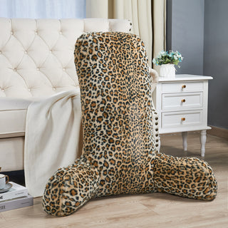Home Soft Things Animal Pattern FauxFur Bedrest Shell, NO INSERT, Leopard, 28"x30" X17"