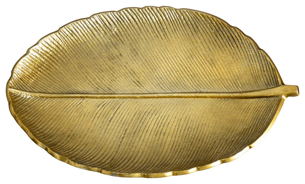 16in. Gold Leaf Decorative Accent Tray