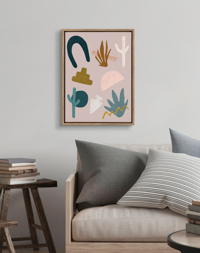 Sylvie Desert Shapes Framed Canvas by Sarah Eisenlohr, Gold 18x24