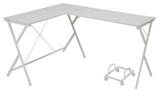 L-shaped Computer Desk with CPU Holder
