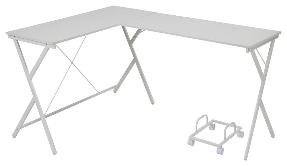 L-shaped Computer Desk with CPU Holder