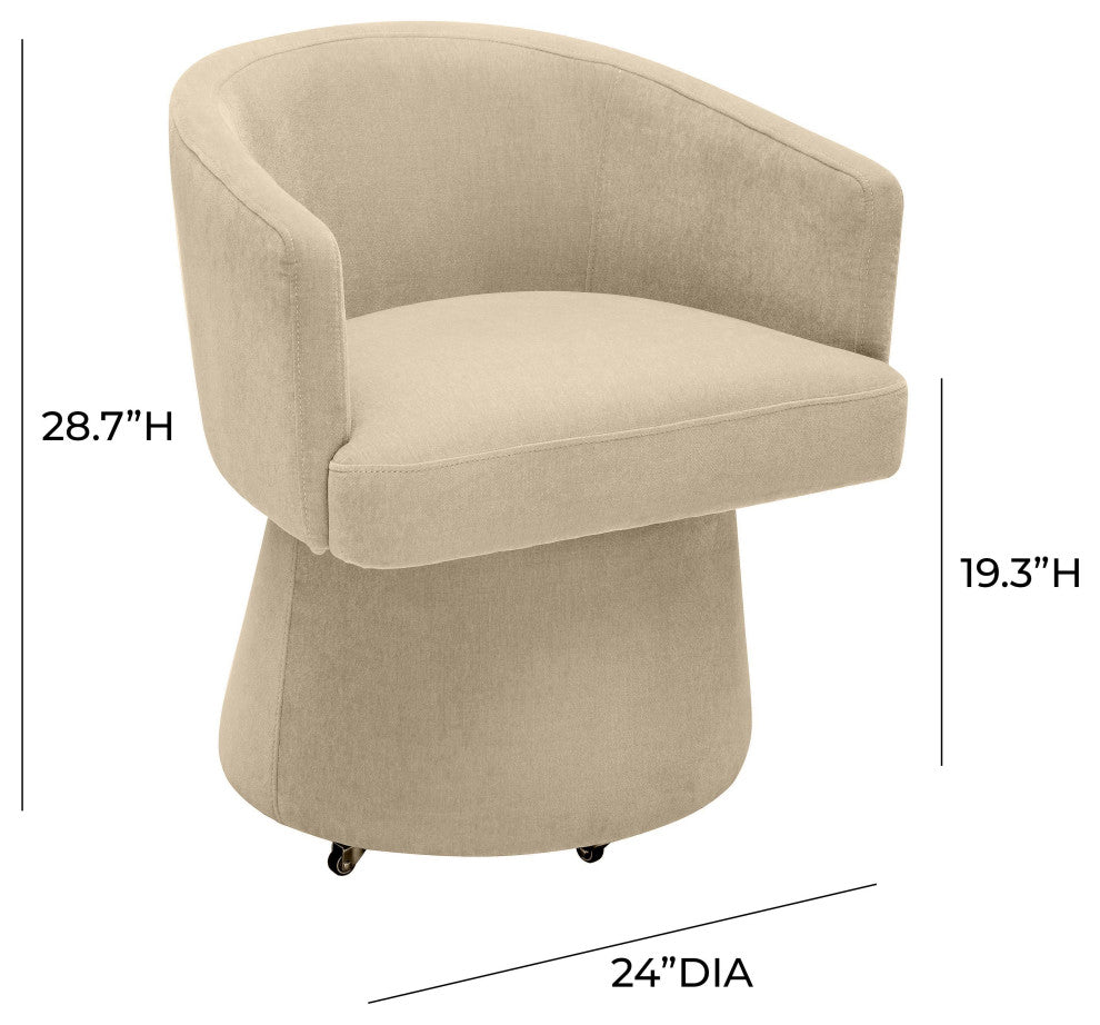 Kristen Rolling Desk Chair, Taupe