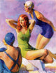 "Three Bathing Beauties" Painting Print on Canvas by John LaGatta