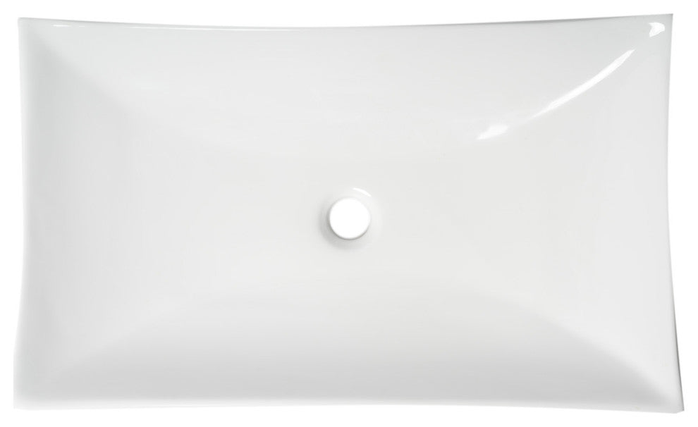 Alfi Brand Abc904 White 26" Fancy Rectangular Above Mount Ceramic Sink