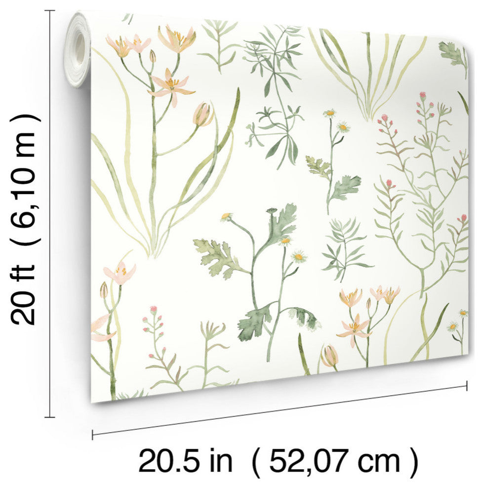 Peach Alpine Botanical Peel & Stick Wallpaper