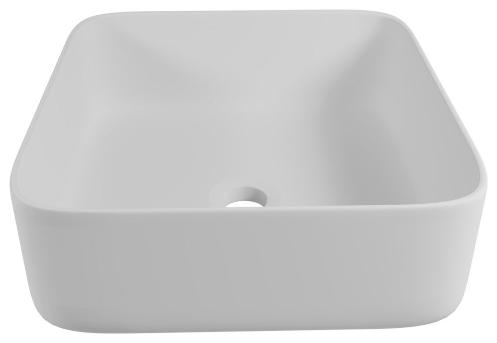 CastelloUSA Susan Solid Surface Square Vessel Sink