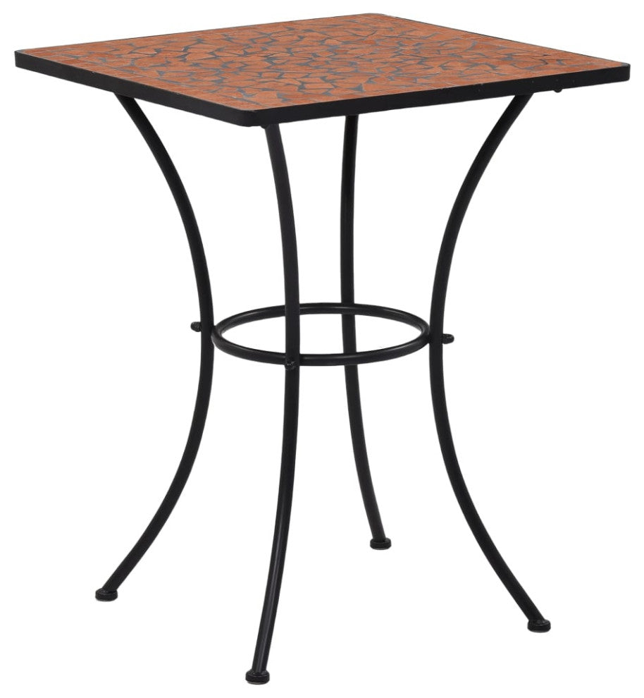 vidaXL Table Outdoor Side Table Mosaic Table for Balcony Ceramic Terracotta