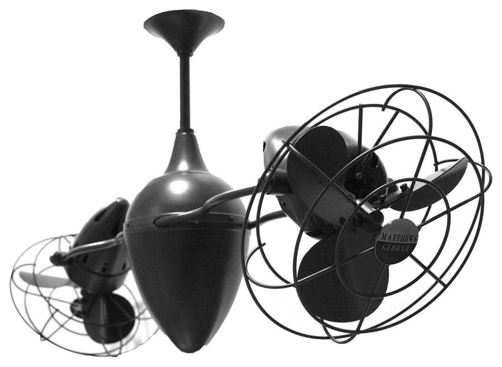 Matthews Fan, AR Ruthiane Rotational Ceiling Fan, Black, Metal Blades