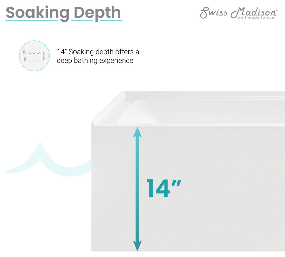 Voltaire 60"x32" Right-Hand Drain Alcove Bathtub With Apron