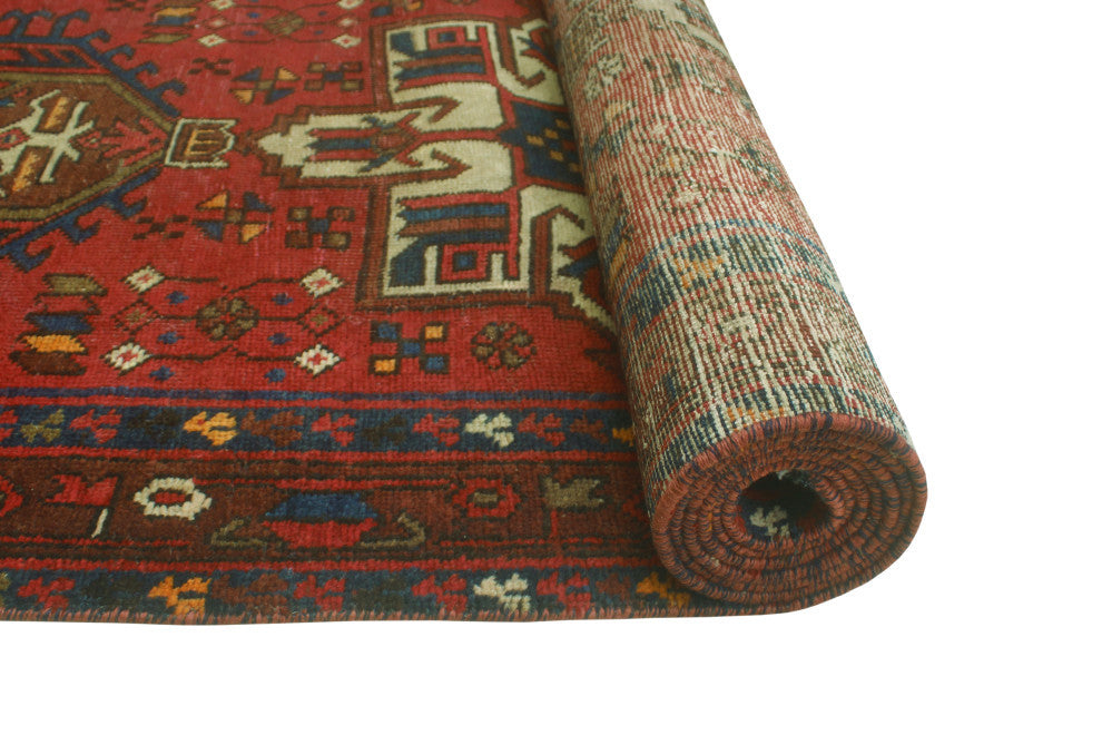 Fine Vintage Distressed Keila Red/Brown Runner, 3'1 x 12'8