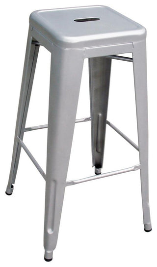 AmeriHome Loft Silver Metal Bar Stool - 3 Piece