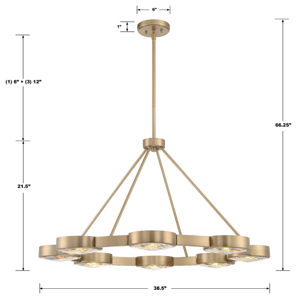 Orson 8-Light Modern Gold Pendant