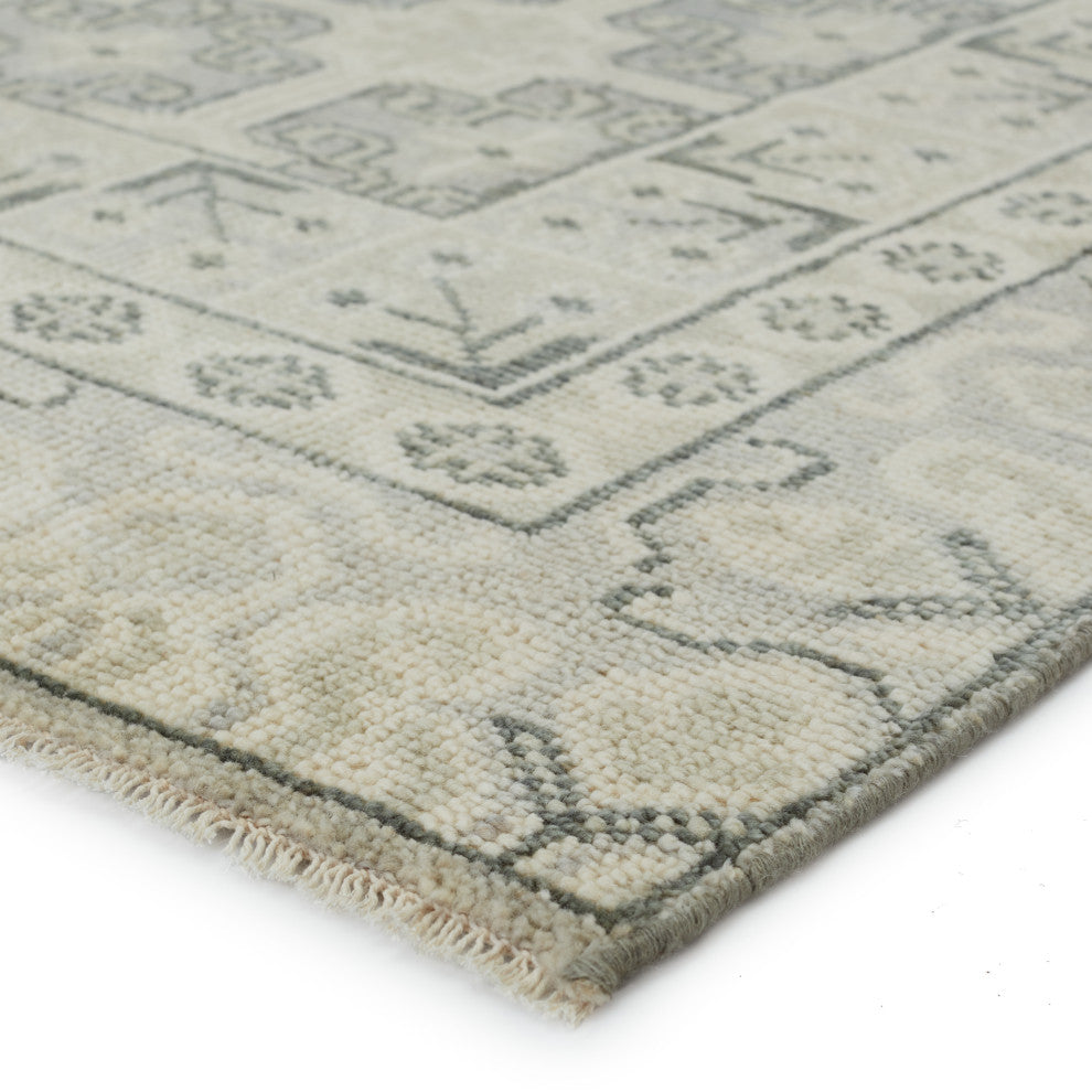 Jaipur Living Stage Knotted Border Area Rug, Ivory/Green, 8' Rnd
