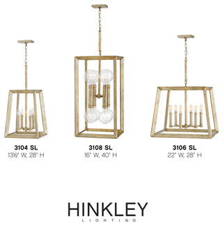 Hinkley Tinsley Large Open Frame Pendant, Silver Leaf
