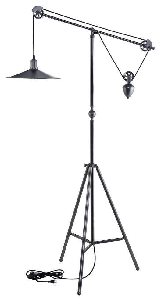 Modern Urban Contemporary Floor Lamp, Silver Steel