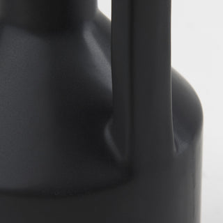 Burton Black Ceramic Jug Style Vase, 16"