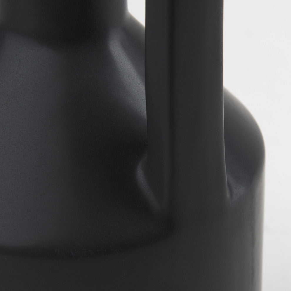 Burton Black Ceramic Jug Style Vase, 16"