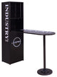 63" X 19" X 67" Black Metal Tube Bar Table With Cabinet